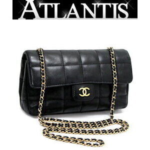 Chanel Chocobar Chain Shoulder Bag Rum Black G